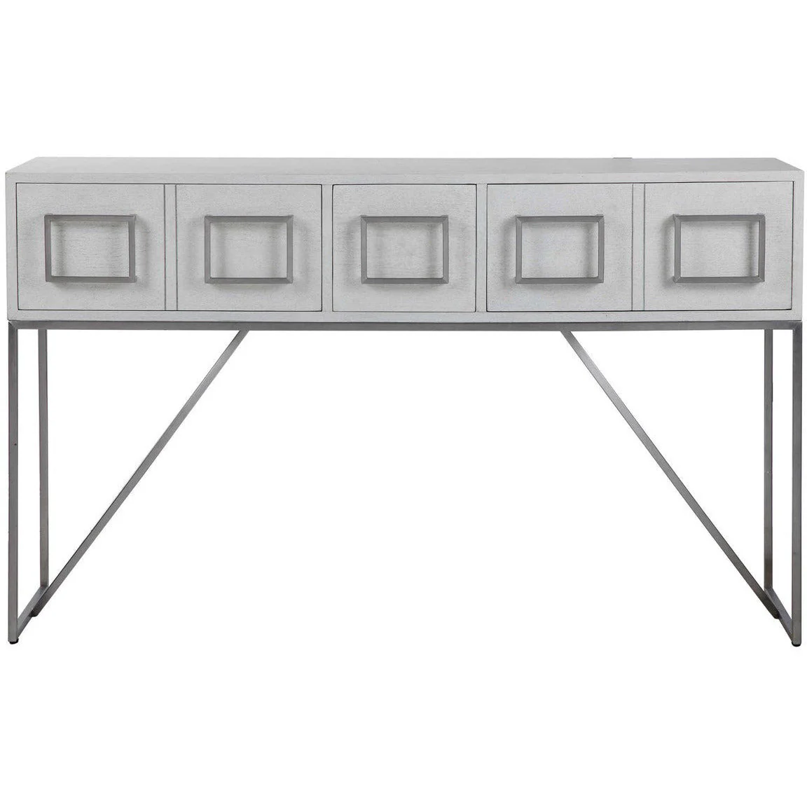 Uttermost Abaya White With Gray Distressing Modern Console Table - Image 2