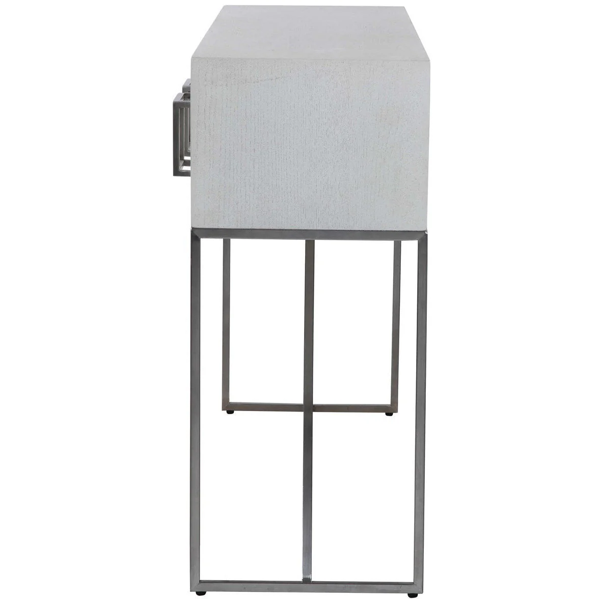 Uttermost Abaya White With Gray Distressing Modern Console Table - Image 5