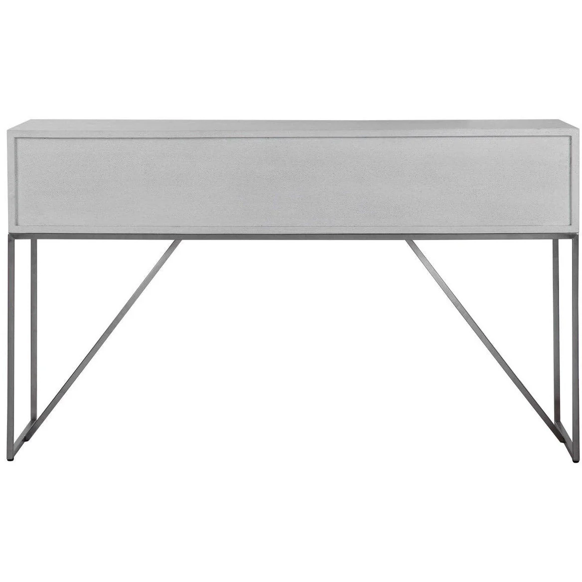 Uttermost Abaya White With Gray Distressing Modern Console Table - Image 6