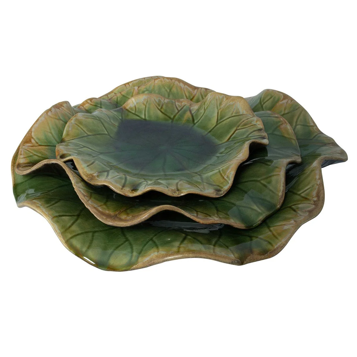 Uttermost Abella Forest Green Set of 3 Ceramic Flowers Wall Decor - Image 5