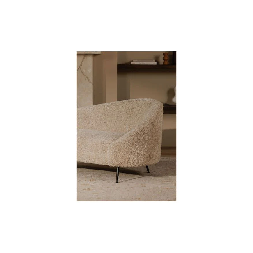 Moe’s Home Collection Abigail Light Brown Faux Shearling Chaise - Image 3