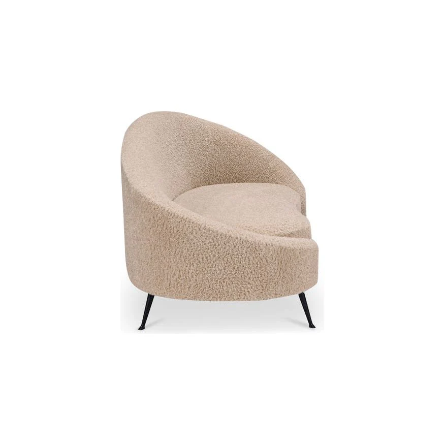 Moe’s Home Collection Abigail Light Brown Faux Shearling Chaise - Image 7