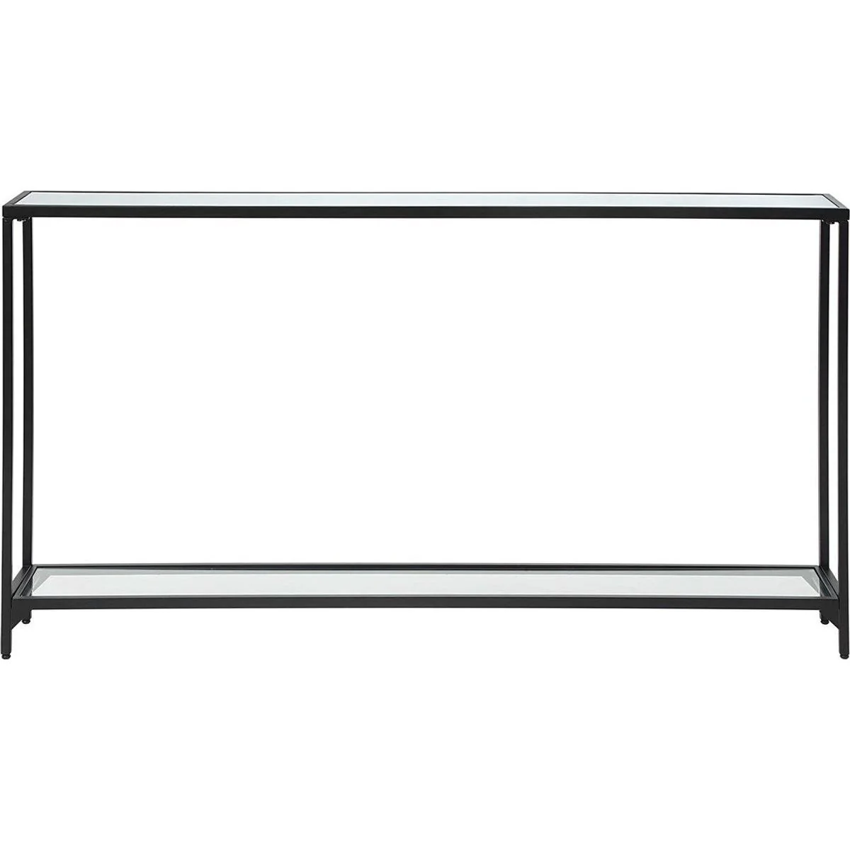 Casa Bella Living Mirrored Top and Glass Shelf with Black Iron Base Narrow Console Table - Image 3
