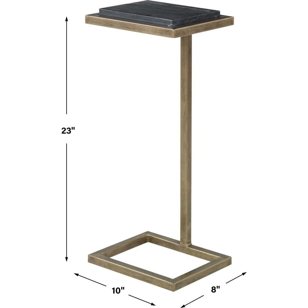 Casa Bella Living  Black Marble Top With Aged Gold Base Modern Accent Table - Image 6