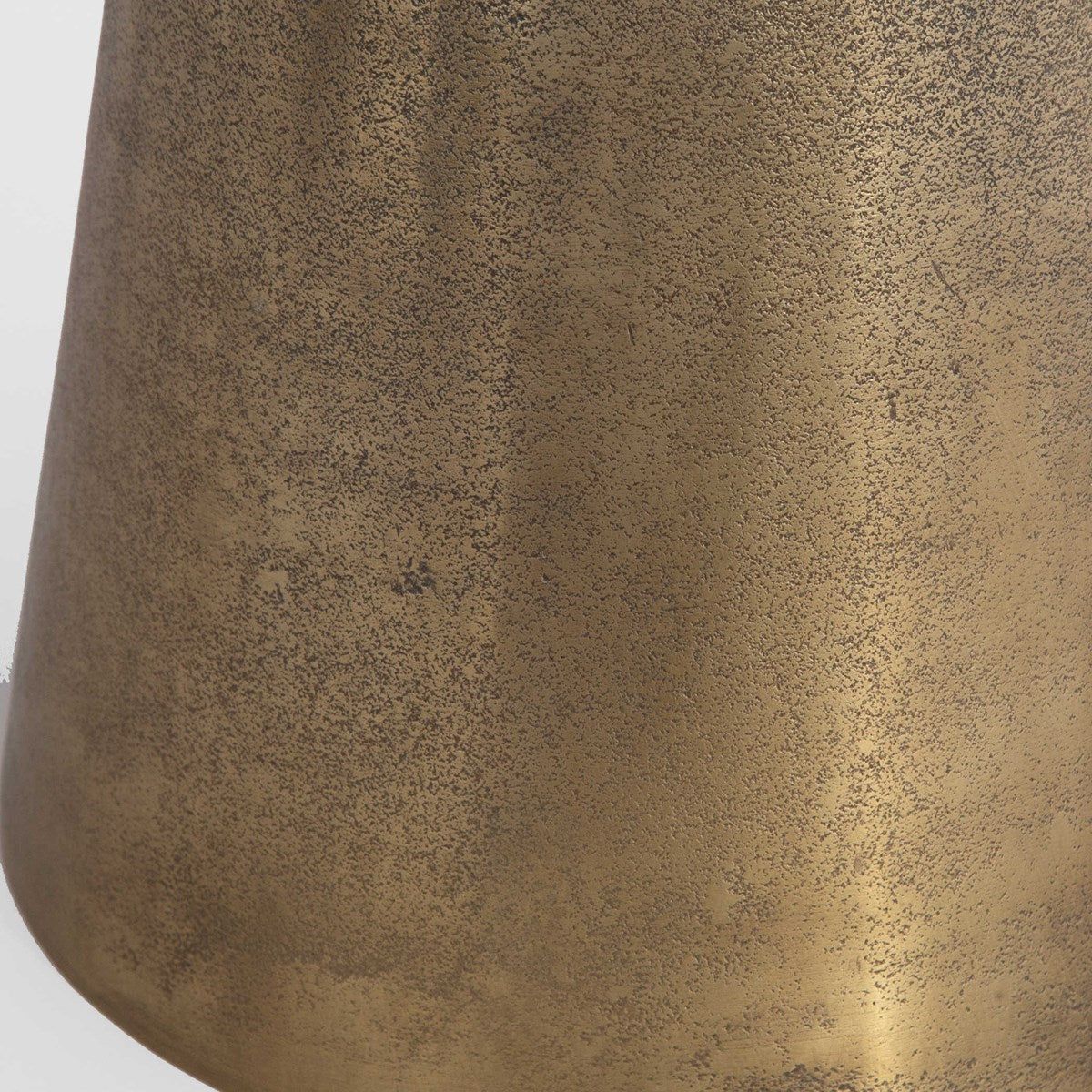 Casa Bella Living Antique Brass Round Modern Pedestal Accent Side Table - Image 5