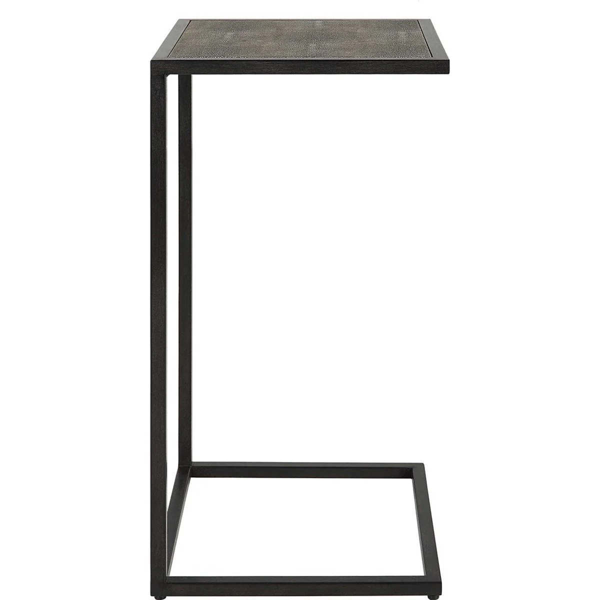 Casa Bella Living Gray Shagreen Top With Antique Black Base Accent Side Table - Image 5