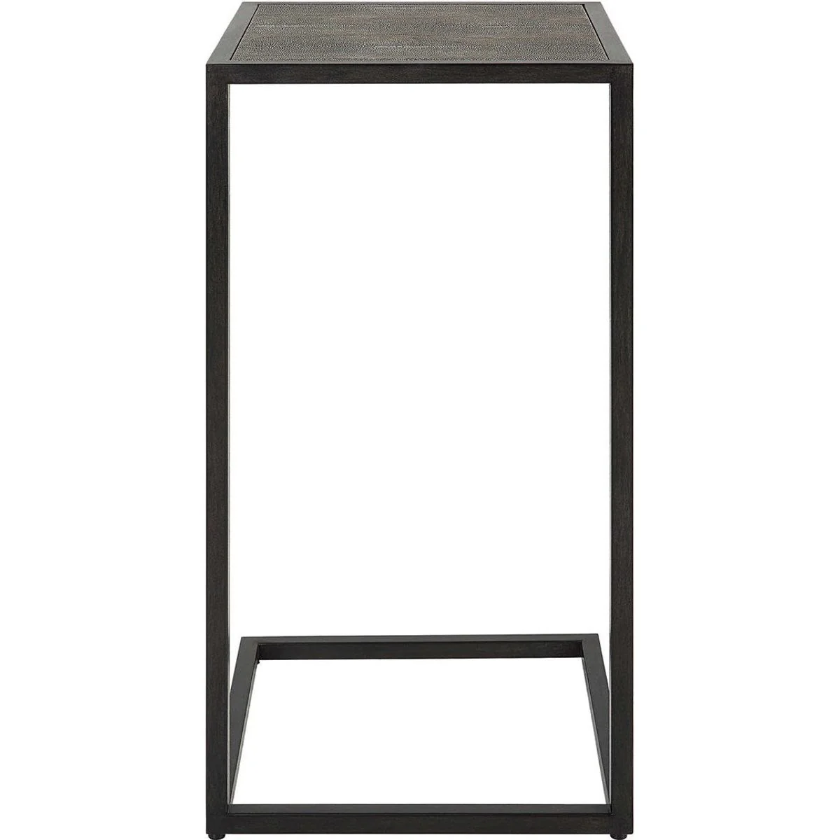Casa Bella Living Gray Shagreen Top With Antique Black Base Accent Side Table - Image 7