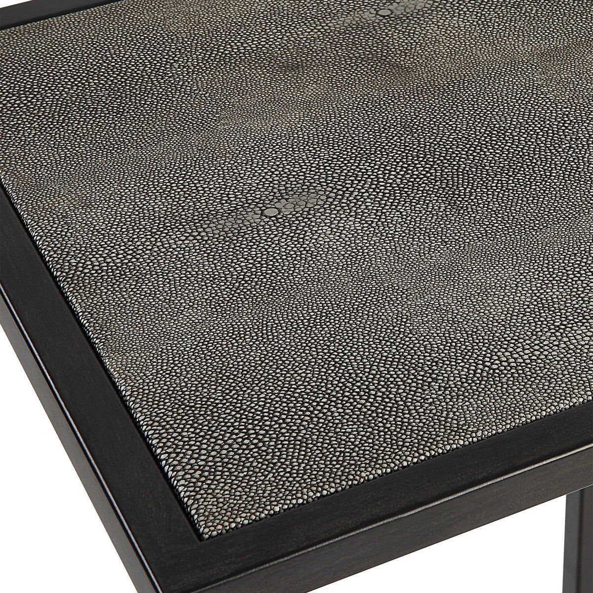 Casa Bella Living Gray Shagreen Top With Antique Black Base Accent Side Table - Image 8