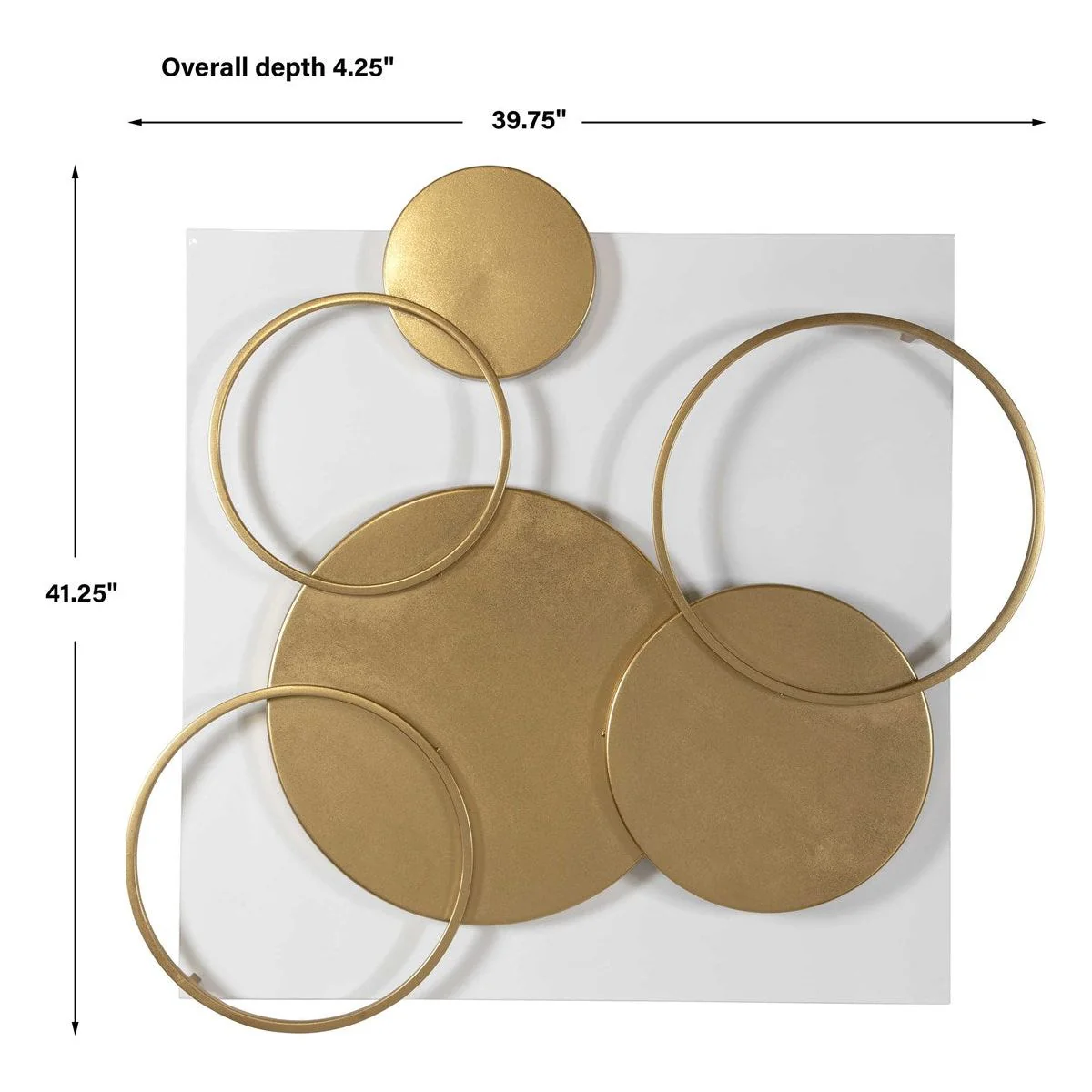 Uttermost Adagio Matte White With Gold Leaf Metal Wall Panel - Image 6