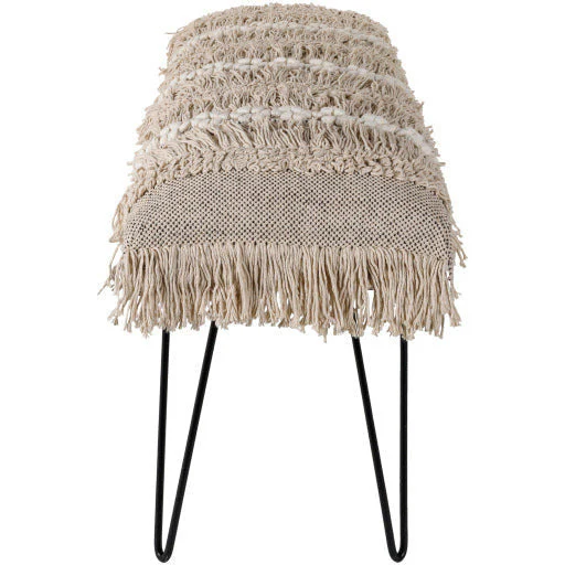 Surya Adilah Modern Boho Bench With Black Metal Base ADH-002 - Image 2