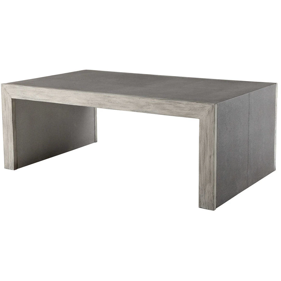 Uttermost Aerina Light Gray Distressed Wood Rustic Modern Coffee Table - Image 3