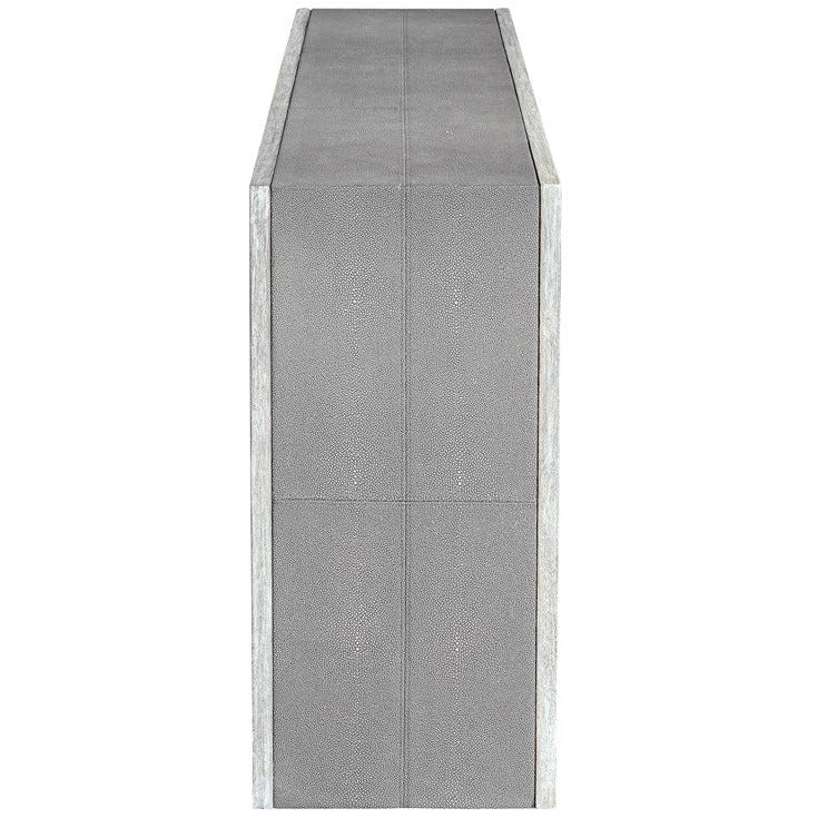Uttermost Aerina Gray Distressed Wood Rustic Modern Console Table - Image 5