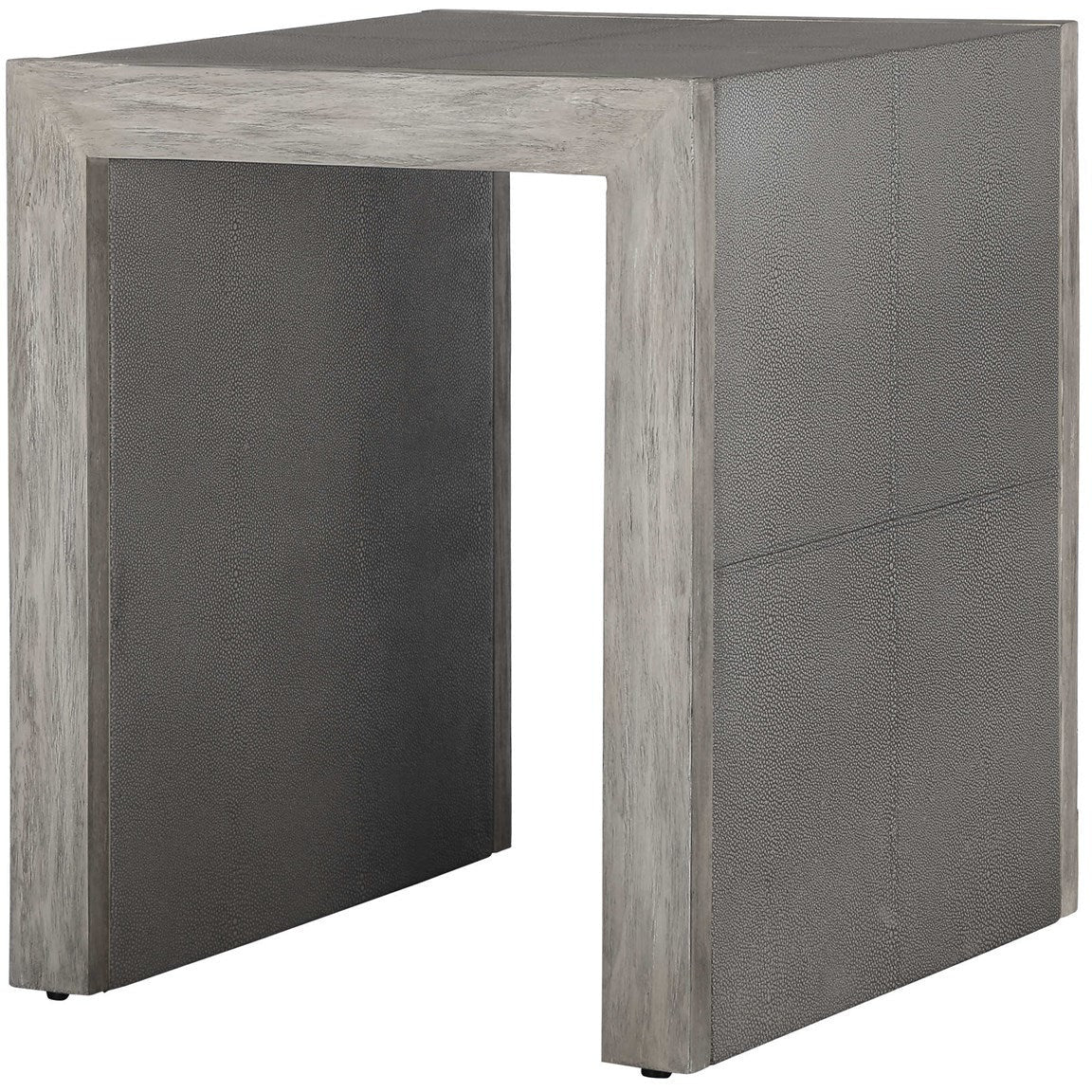 Uttermost Aerina Gray Distressed Wood Rustic Modern End Table - Image 5