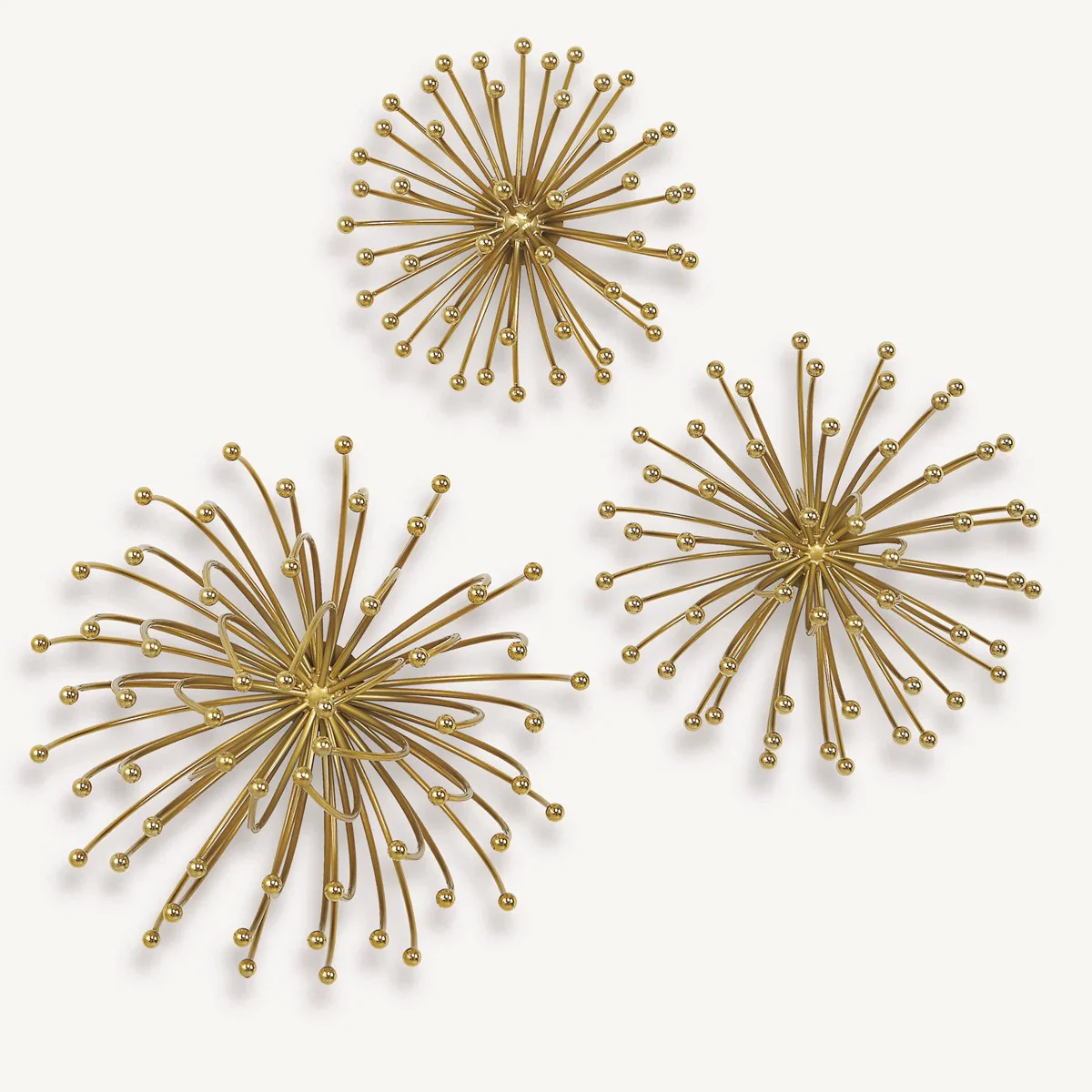 Uttermost Aga Plated Gold Set of 3 Metal Wall Decor - Image 2