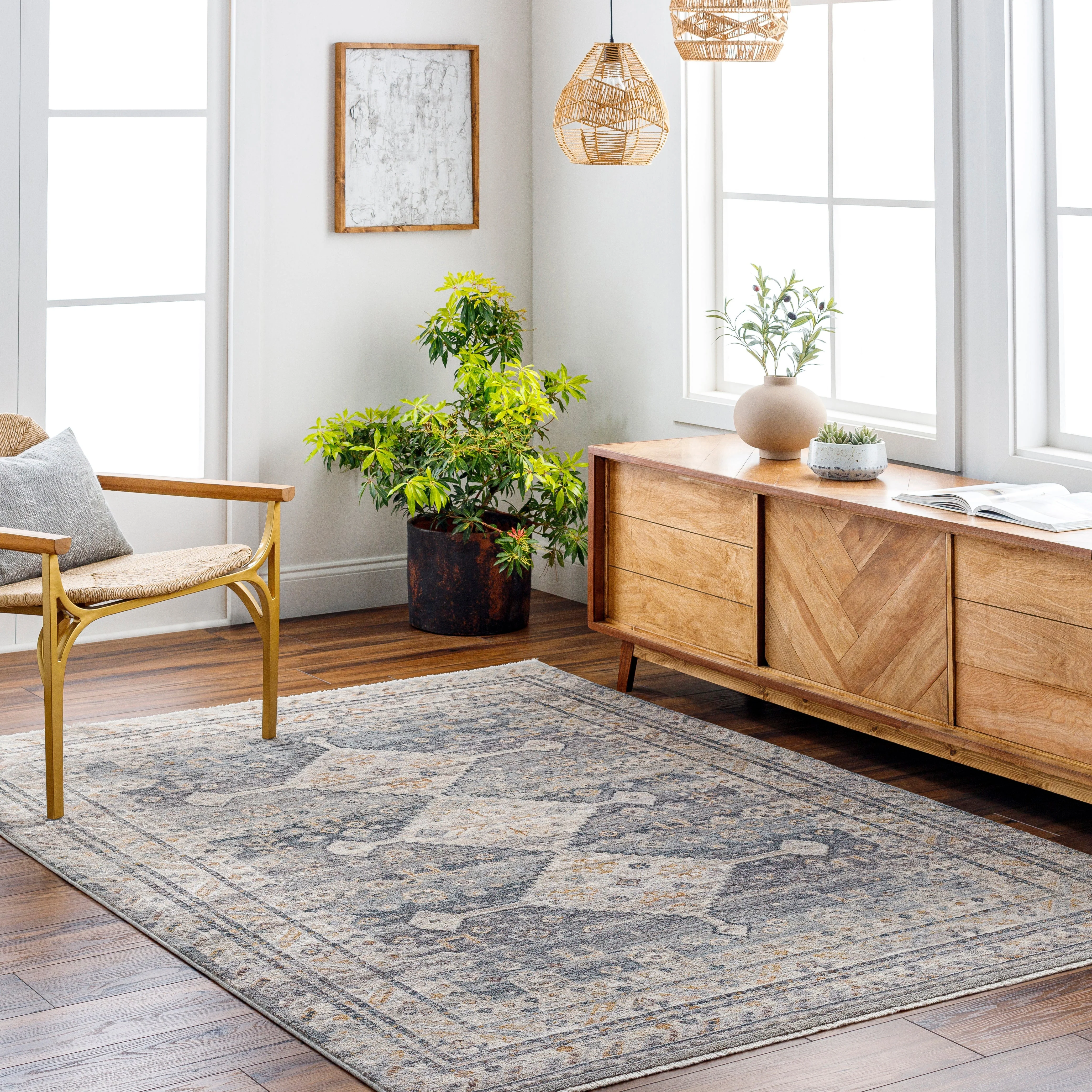Surya Rugs Aida Collection Gray, Beige, Charcoal & Tan Area Rug AAD-2305 - Image 2