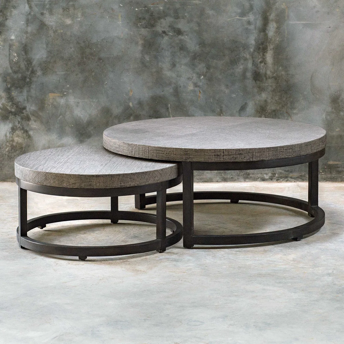 Uttermost Aiyara Set of 2 Modern Round Nesting Coffee Tables - Image 3