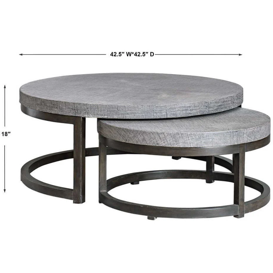 Uttermost Aiyara Set of 2 Modern Round Nesting Coffee Tables - Image 7