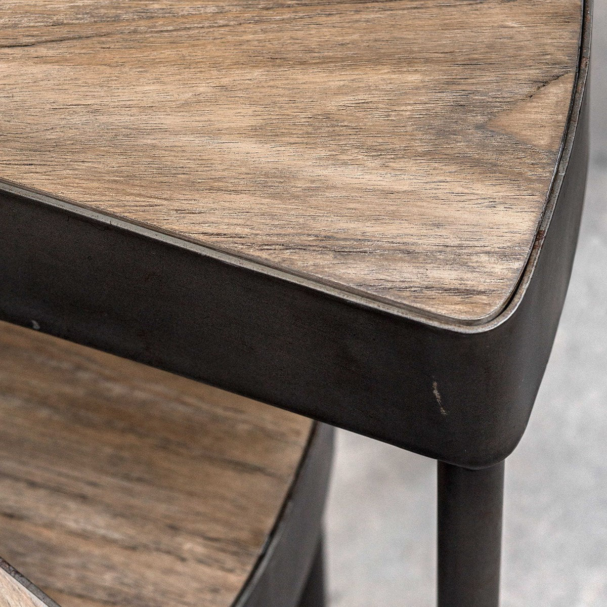 Uttermost Akito Wood With Aged Steel Nesting Table - Image 8
