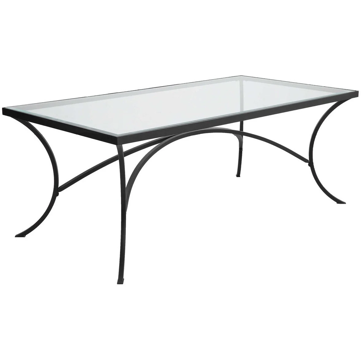 Uttermost Alayna Glass Top With Black Metal Base Coffee Table - Image 3