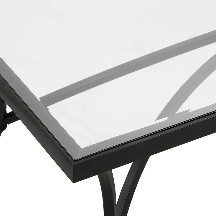 Uttermost Alayna Glass Top With Black Metal Base Coffee Table - Image 5