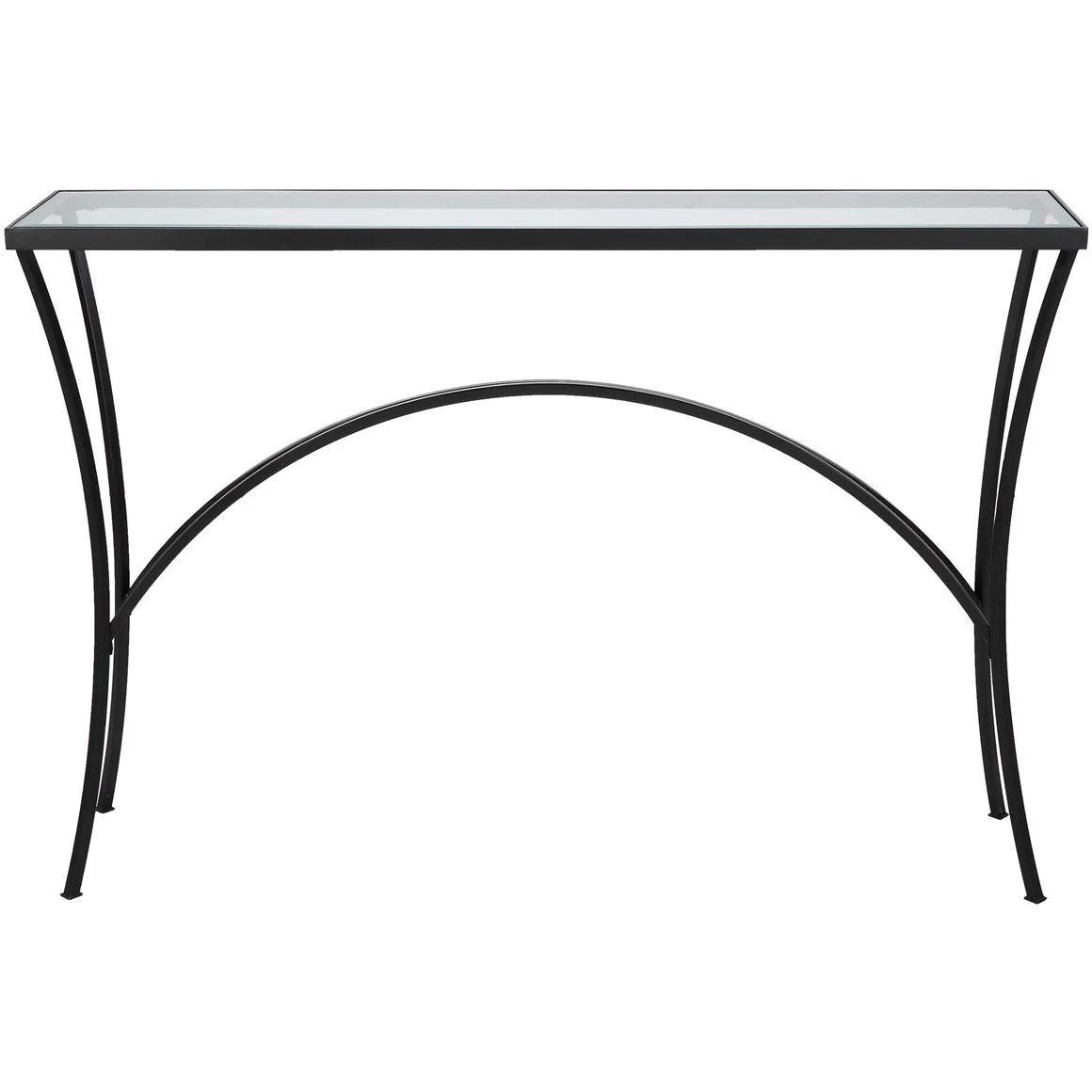 Uttermost Alayna Glass Top With Black Metal Base Console Table - Image 2