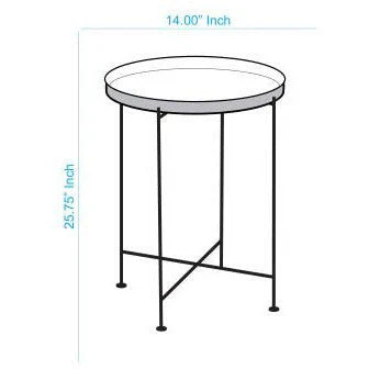 Surya Allenbury Modern Pink Tray Top With Gold Metal Base Round Accent Side Table AEU-002 - Image 6