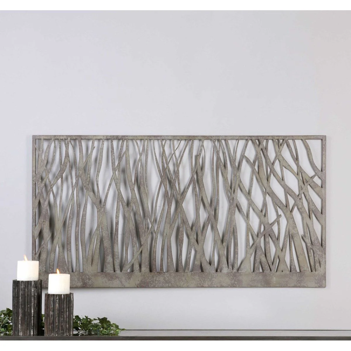 Uttermost Amadahy Rust Olive with Aged Gray Metal Wall Decor - Image 2