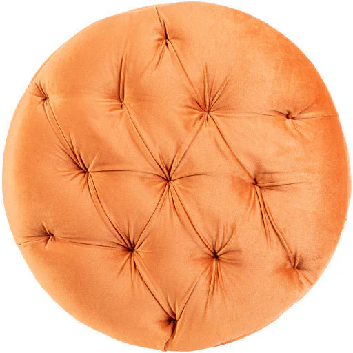 Surya Amana Modern Orange Tufted Round Ottoman With Nailheads AAA-005 - Image 4