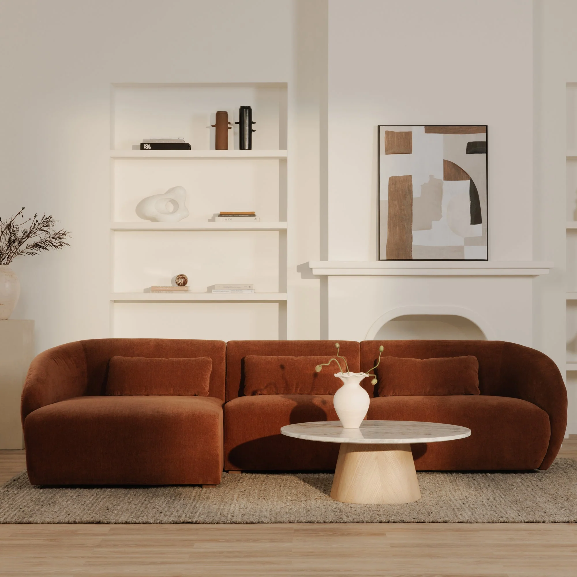 Moe's Home Collection Amelia Chestnut Left Arm Facing Chair - Image 9