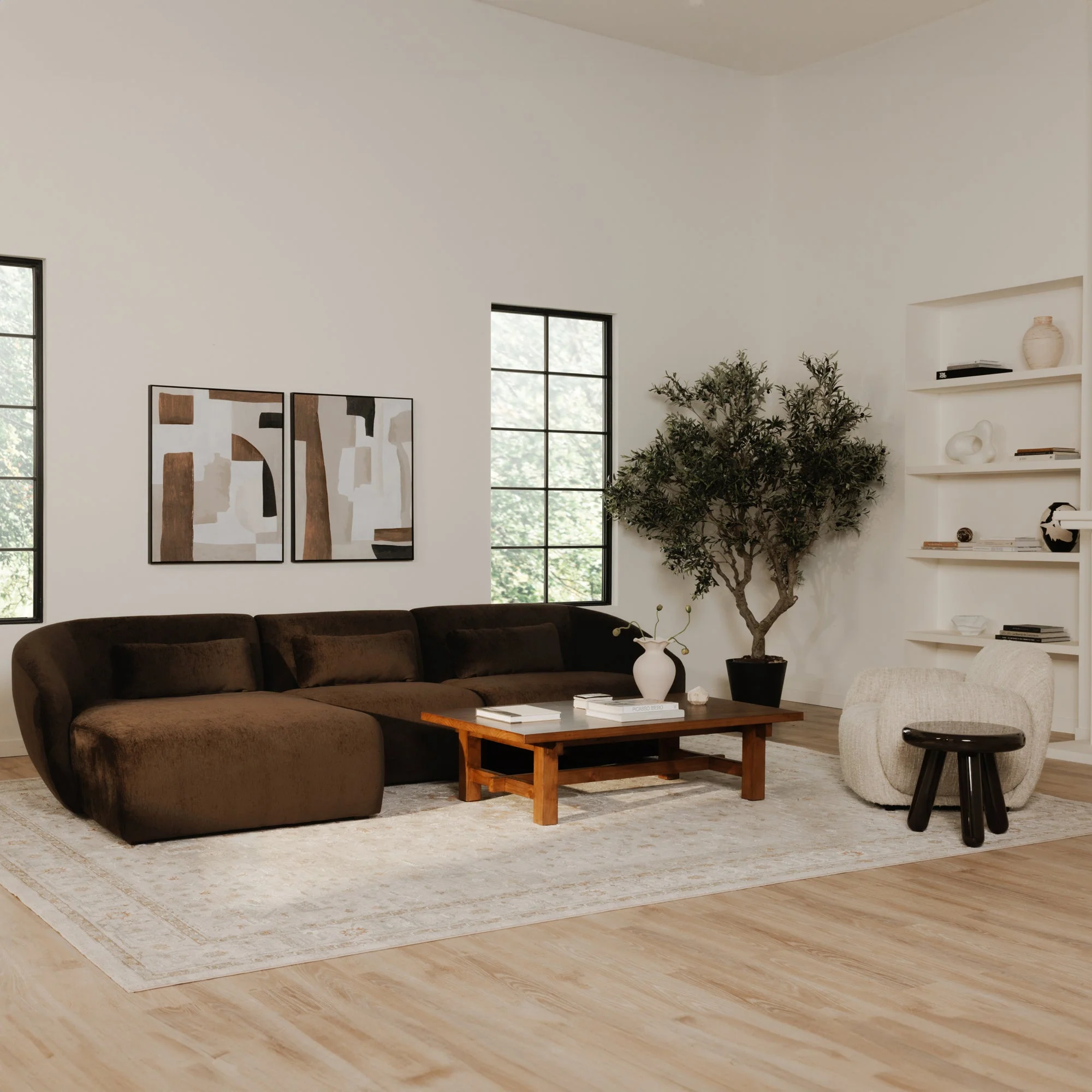 Moe's Home Collection Amelia Espresso Left Arm Facing Chair - Image 9