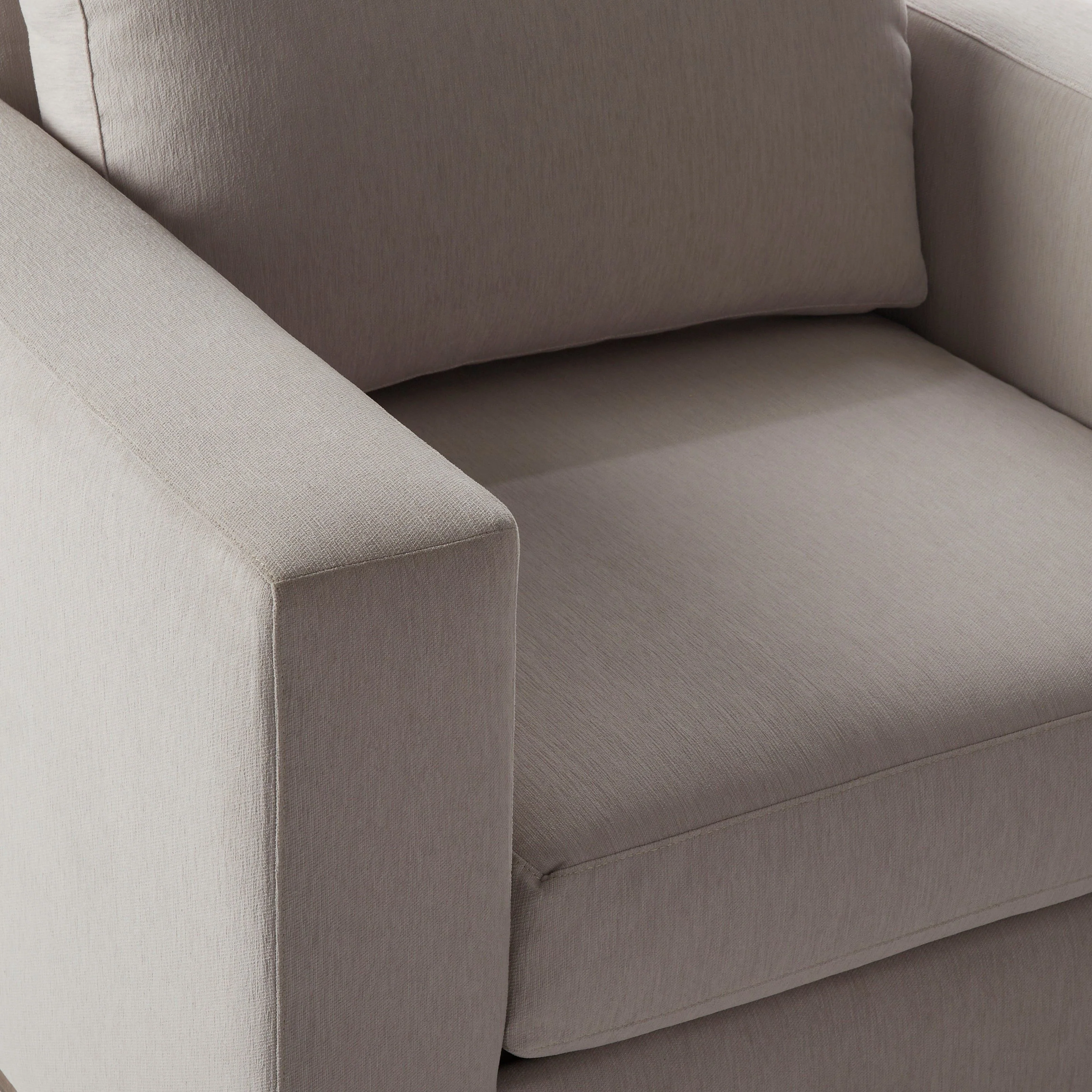 Surya Amherst Modern Square Arm Accent Chair With Wood Base - Image 4