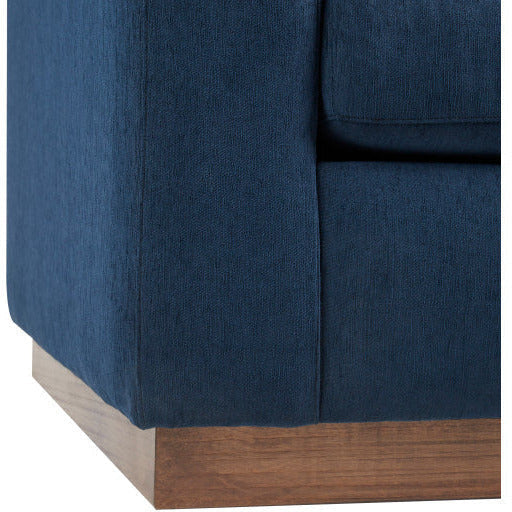 Surya Amherst Modern Square Arm Blue Accent Chair With Wood Base - Image 4