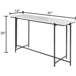 Surya Anaya Modern White Marble With Black Metal Base Console Table ANA-003 - Image 5