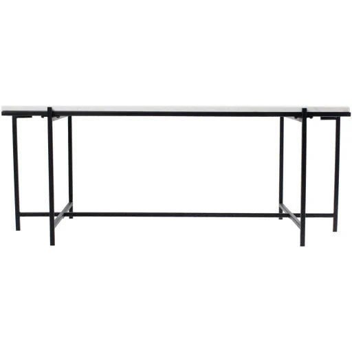 Surya Anaya Modern White Marble Top With Black Metal Base Coffee Table ANA-004 - Image 6
