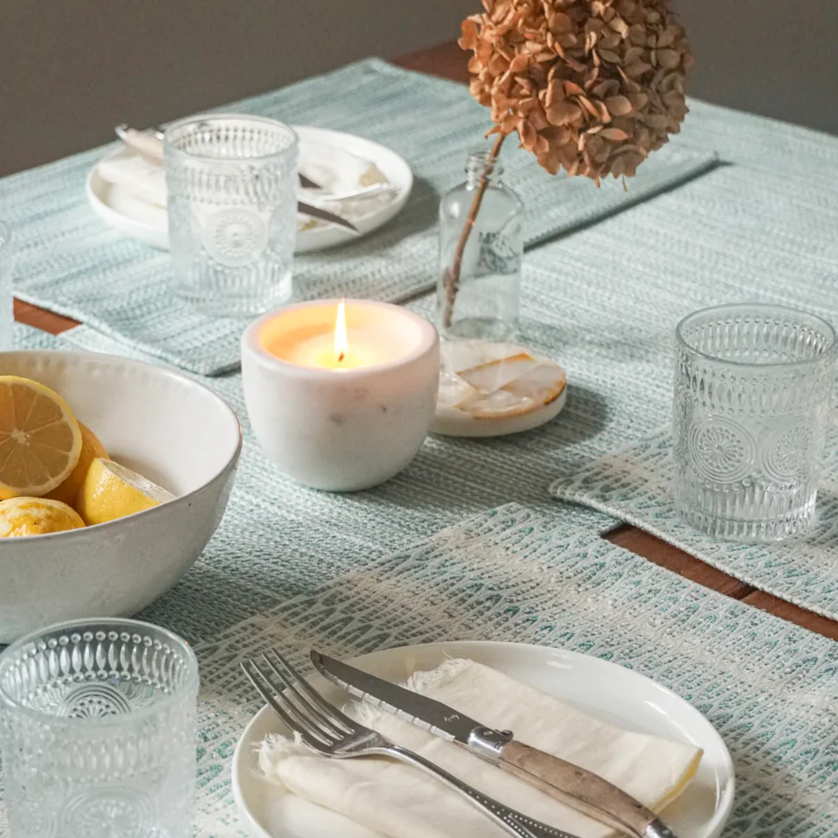 Anaya Home Bay View Aqua Indoor Outdoor Placemat - Image 2