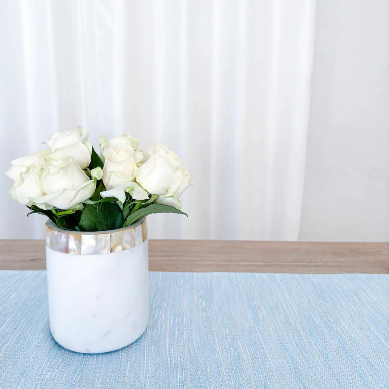 Anaya Home Bay View Blue Indoor Outdoor Table Runner - Image 5