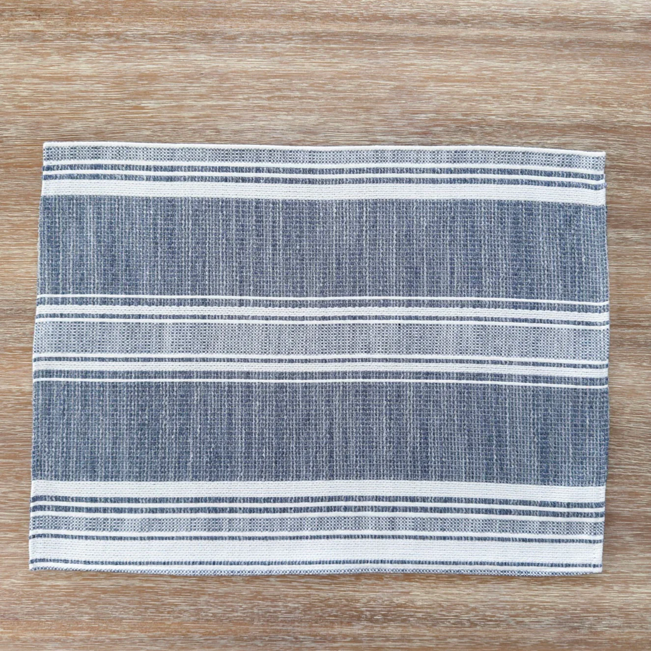 Anaya Home Beach Club Stripe Indigo Indoor Outdoor Placemat