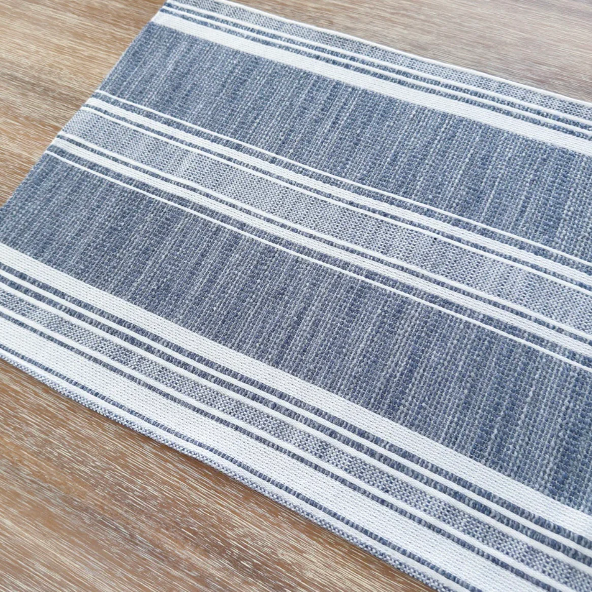 Anaya Home Beach Club Stripe Indigo Indoor Outdoor Placemat - Image 8