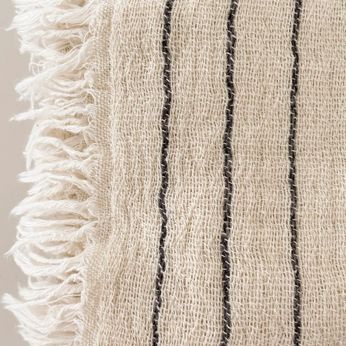 Anaya Home Beige Striped Turkish Cotton Crinkled Throw ~ DREAMY BEDDING SALE ~ Limited Quantity - Image 4