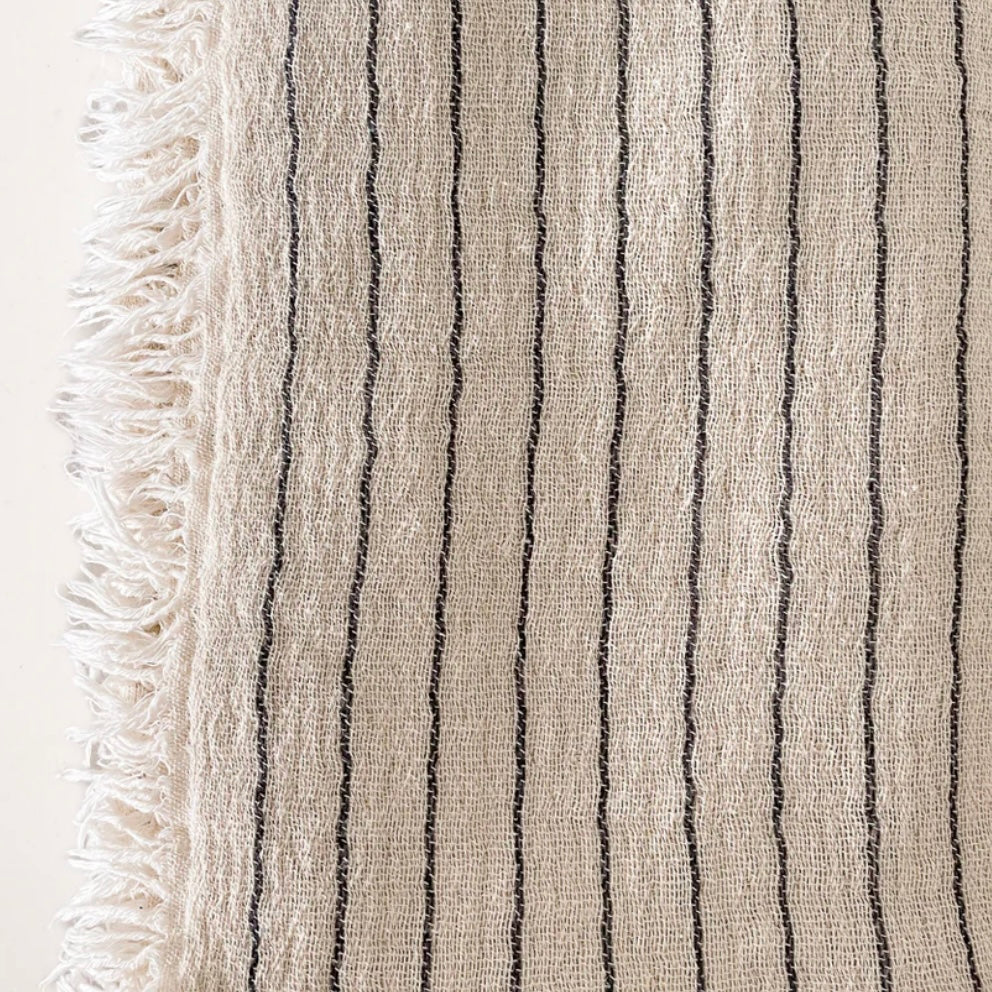 Anaya Home Beige Striped Turkish Cotton Crinkled Throw ~ DREAMY BEDDING SALE ~ Limited Quantity - Image 7
