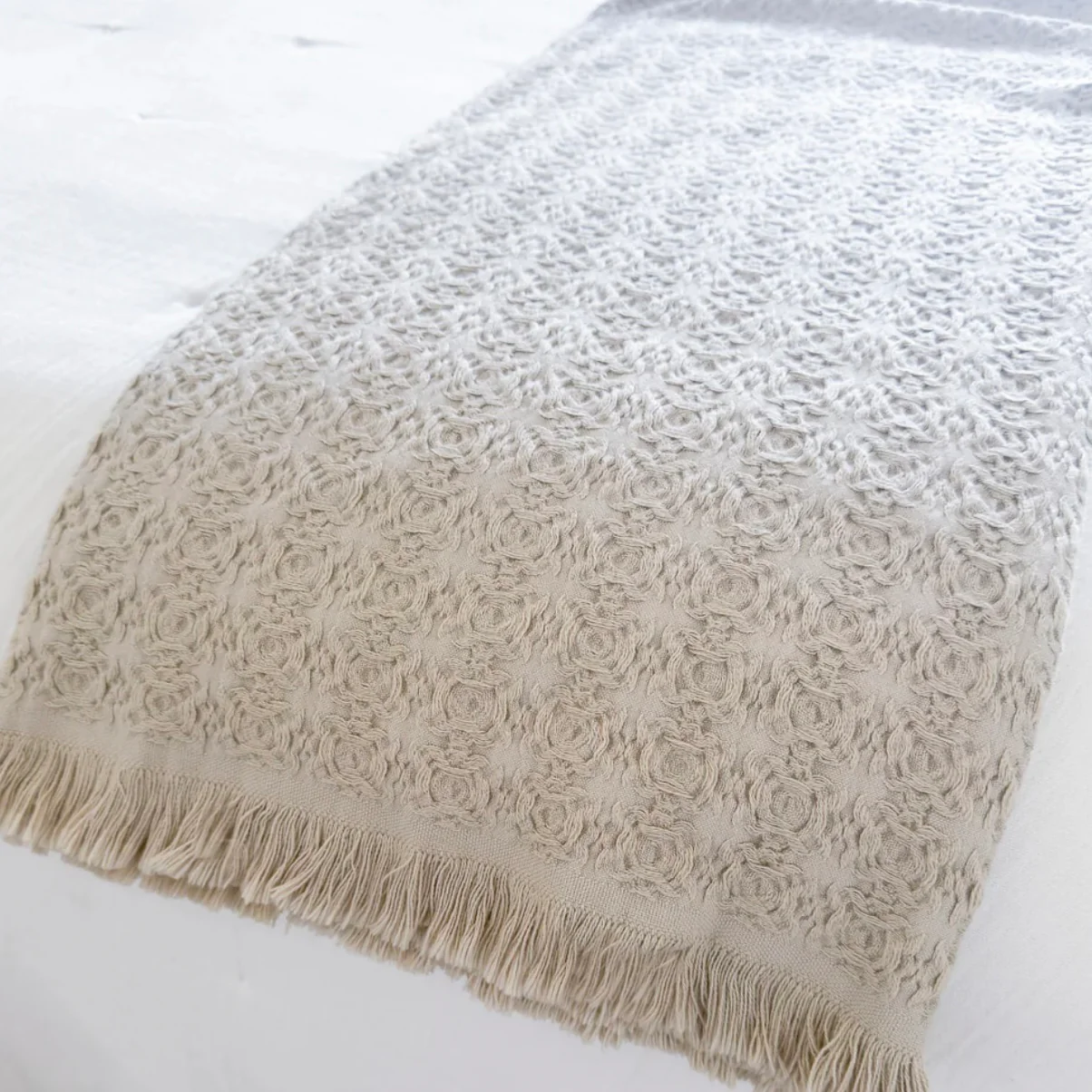 Anaya Home Blissful Bamboo Beige Jacquard Throw ~ DREAMY BEDDING SALE ~ Limited Quantity - Image 3