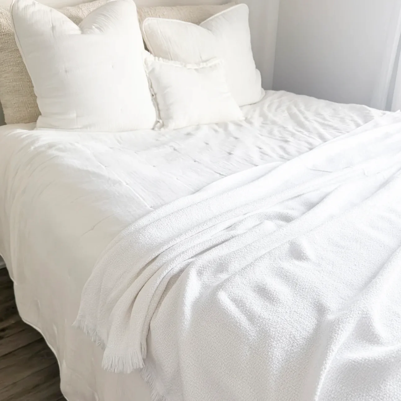 Anaya Home Blissful Bamboo White Throw  ~ DREAMY BEDDING SALE ~ Limited Quantity - Image 3