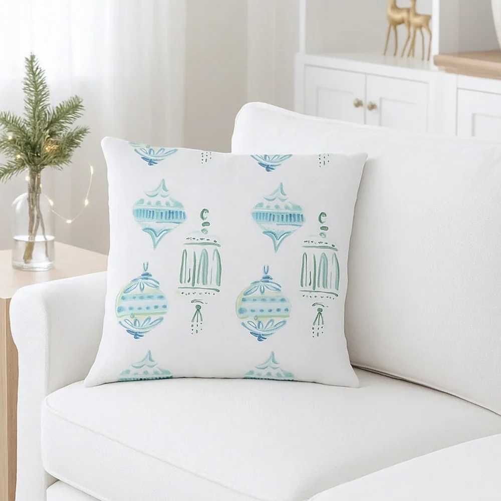 Anaya Home Christmas Ornament Velvet Holiday Pillow ~ 20 X 20