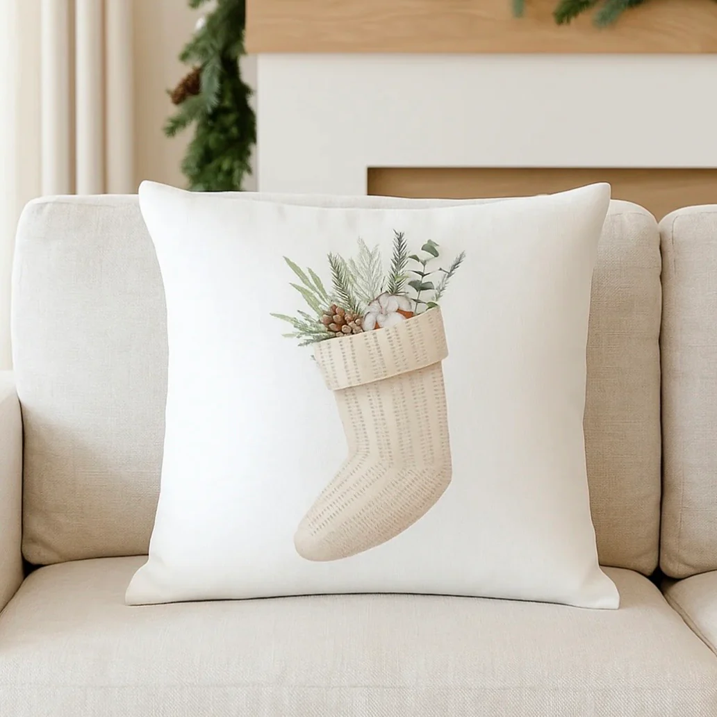 Anaya Home Christmas Stocking Velvet Holiday Pillow ~ 20 X 20
