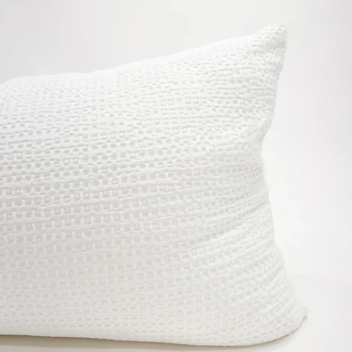 Anaya Home Cool Cotton White Waffle Weave Body Pillow With Down Alternative Insert ~ DREAMY BEDDING SALE ~ Limited Quantity - Image 2