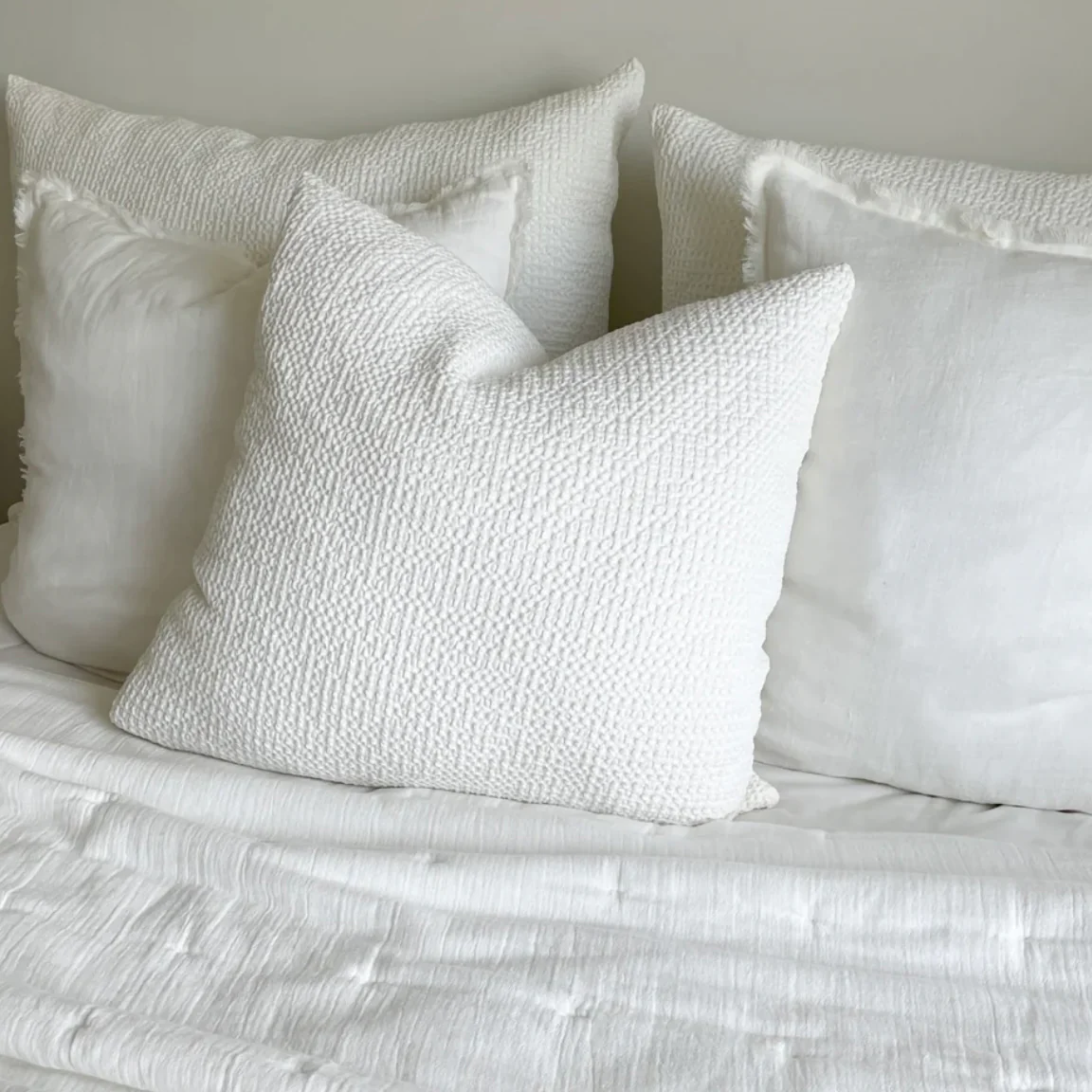 Anaya Home Cool Cotton White Waffle Weave Euro Pillow 26x26 With Down Insert ~DREAMY BEDDING SALE~ Limited Quantity