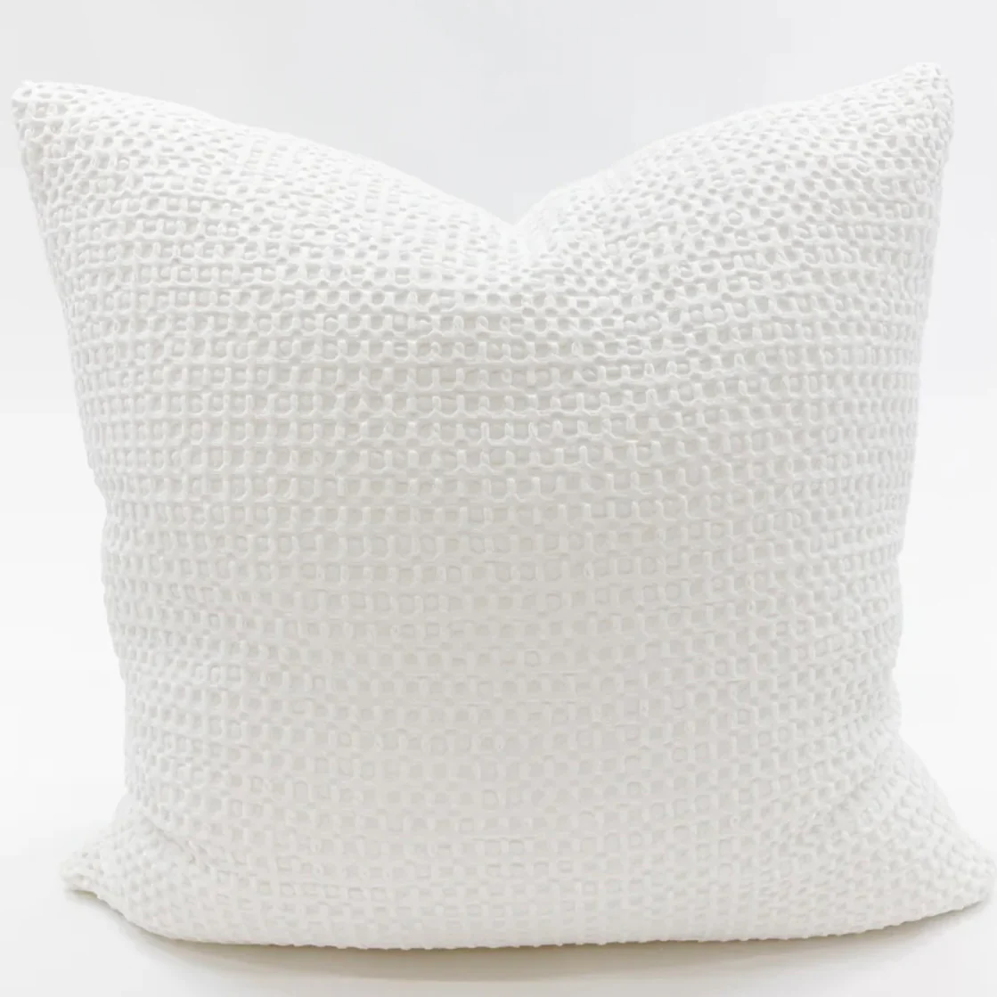Anaya Home Cool Cotton White Waffle Weave Euro Pillow 26x26 With Down Insert ~DREAMY BEDDING SALE~ Limited Quantity - Image 2