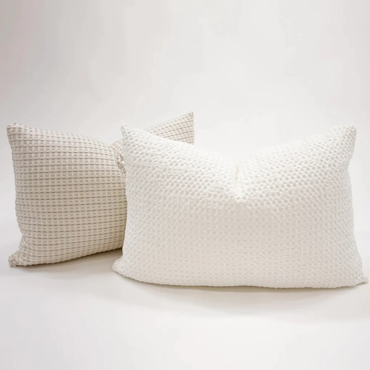 Anaya Home Cool Cotton White Waffle Weave Pillow 14x20 With Down Insert ~ DREAMY BEDDING SALE ~ Limited Quantity