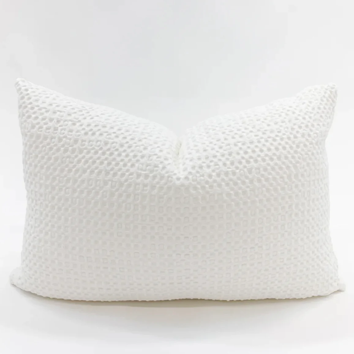 Anaya Home Cool Cotton White Waffle Weave Pillow 14x20 With Down Insert ~ DREAMY BEDDING SALE ~ Limited Quantity - Image 2
