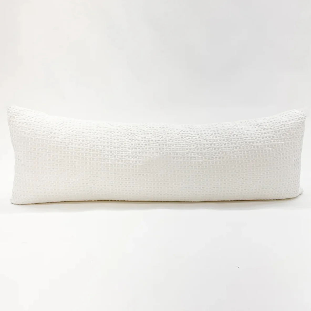 Anaya Home Cool Cotton White Waffle Weave Pillow 14x40 With Down Insert ~ DREAMY BEDDING SALE~ Limited Quantity - Image 2